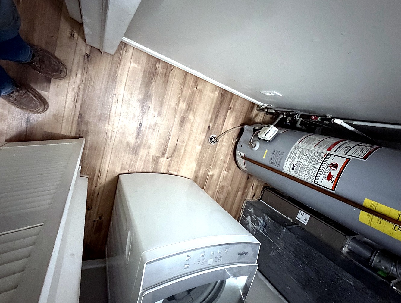 Utility room flooring installation