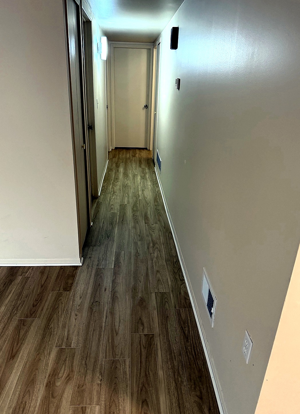 Light LVP hallway installation